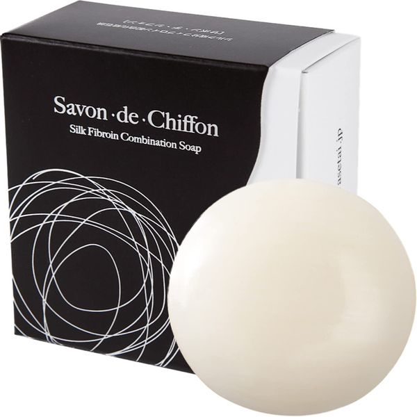 Savon de Chiffon Soap, Face Wash, Additive-Free, Face Wash, Solid, Foam, Face Moisturizing, Sensitive Skin, Silk Soap, 2.8 oz (80 g), Made in Japan, Luxury, Full Body, Moisturizing, Face Wash Soap, Silk, Unscented, Colorless, Gift