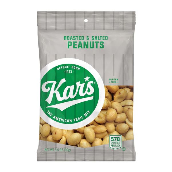 Kar’s Nuts Roasted & Salted Peanut Snacks, 3.5 oz Individual Snack Packs – Bulk Pack of 42, Gluten-Free Snack Mix