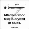 (3000) Black Drywall Sharp Point Screw 6 x 2-1/4  Square Drive Trim Head #137996