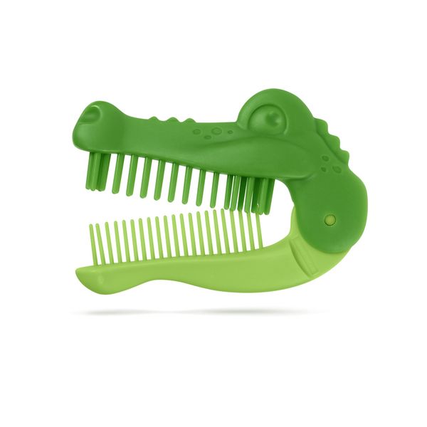 Genuine Fred REPSTYLE Crocodile Folding Brush and Comb, Fun Crocodile or Alligator Design, Hair Care Tool and Detangling Comb, Great for Travel and Diaper Bags, Fun Gift and Stocking Stuffer