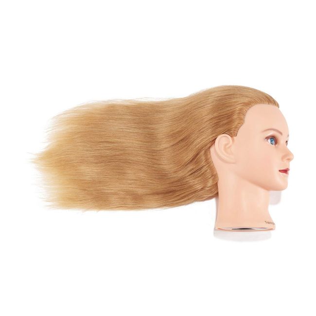 20'' Real Hair Training Mannequin Head for Hairdressing Styling Practice  Model