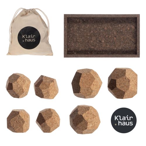 KLAIRHAUS - Office Desk Accessories - Desk Decor for Women and Men - Handmade Cork Stacking Blocks - Modern Office Decor - Fun Desk Accessories - Home Office Decorations - Zen Executive Desk Toys