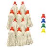Mop Heads Replacement, Colour Coded Self Threading Socket Cotton Mop Head No.12 PY (Red, Pack of 10 Mop Heads)