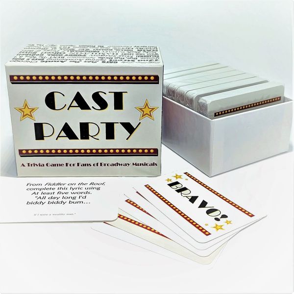 CAST Party! | Broadway Musical Trivia | Board Game | Party Game for Theater People - Adults & Kids | Broadway Gift Idea | 400 Trivia Cards