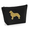 Golden Retriever Make Up Bag, Black Canvas Pouch