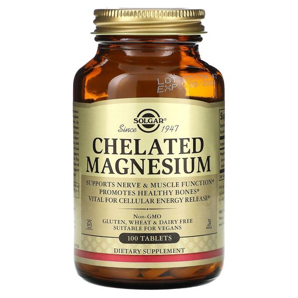 Chelated Magnesium, 400 mg, 100 Tablets (100 mg Per Tablet)