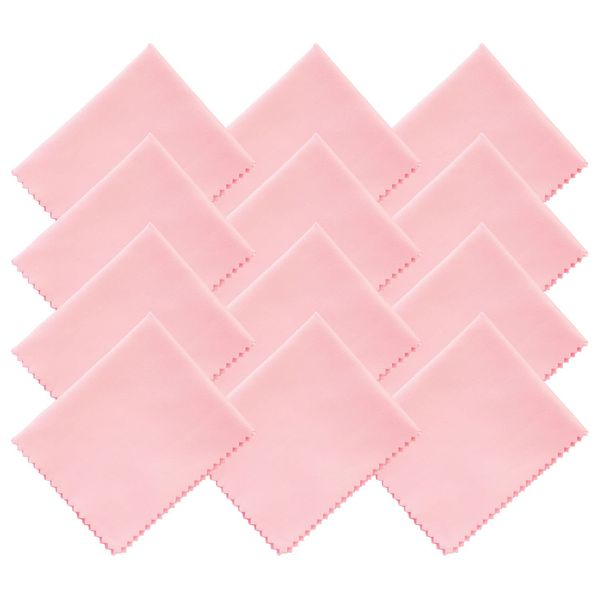 LIJUST Glasses Cleaner Cloth - Microfiber Cloth for Eyeglasses, Lenses, Cameras, Screens, Cell Phone, LCD TV Screens and More - 6"x7" (Pink, 12 Pack)