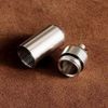 Aluminum Capsule Case (Silver Medium Size) Mini Size Small Silver Trinket Pill Case Waterproof Case Keychain Handcraft