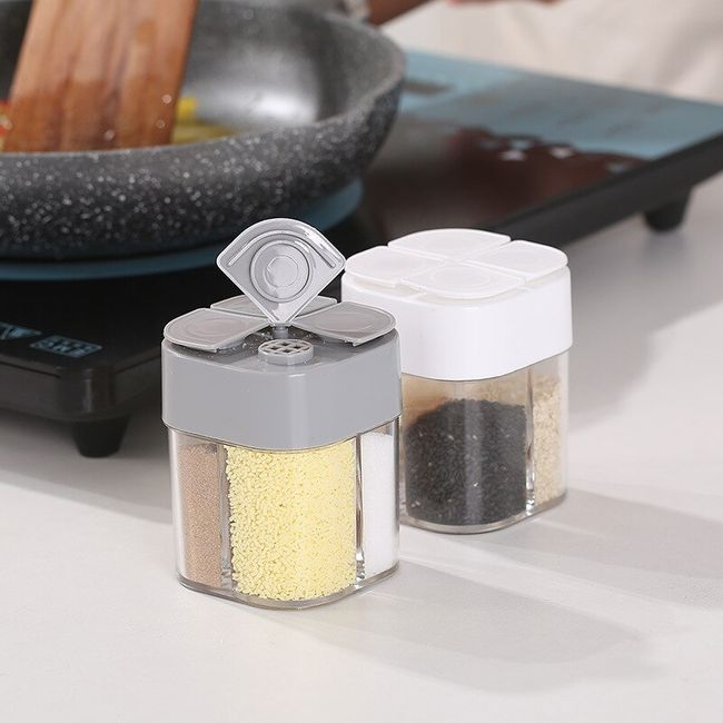 4-in-1 BBQ Seasoning Jar Spice Salt And Pepper Shakers Kitchen