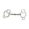AK Universal Loose Ring Rotary Double Cooper Roller Snaffle Horse Riding Bits AKRS-2617 (5'', Silver)