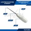 Luxating Elevators Set of 3 Pcs Straight with Plastic Handle Dental German Grade