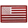 US AMERICAN FLAG RED & WHITE 100% EMBROIDERED PATCH