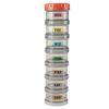 7 Day Pill Organizer Case Stackable Weekly Supplements Vitamins Pills Holder Dispenser Large Translucent Black with Extra Lid
