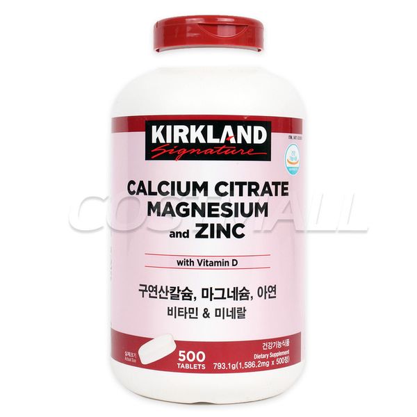 Kirkland Calcium Vitamin D Zinc 1586mg x 500 tablets Costco