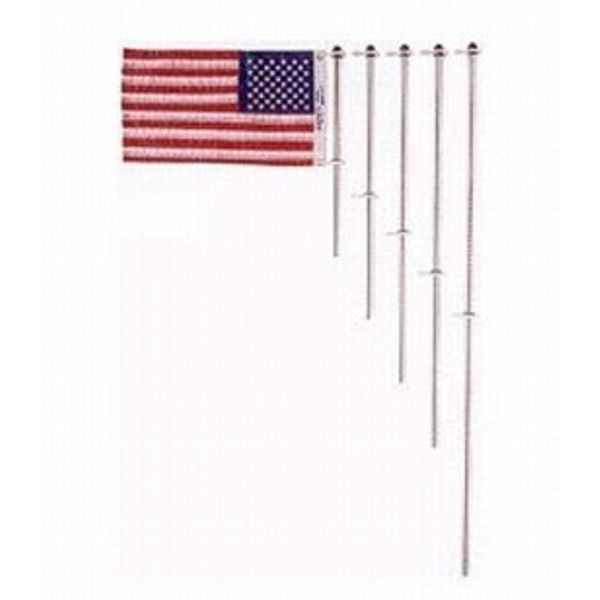 TAYLOR MADE PRODUCTS Flag Pole with Charlevoix Flag Clips, Adjustable Bottom Clip, O-Ring, 3/4" Diameter, 48" Flag Staff, Made in the USA (Hardware Not Included) - 2020109086