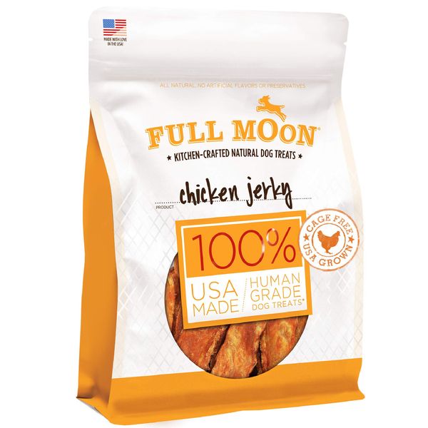 Full Moon Chicken Jerky Healthy All Natural Dog Treats Human Grade Made in USA Grain Free 24 oz