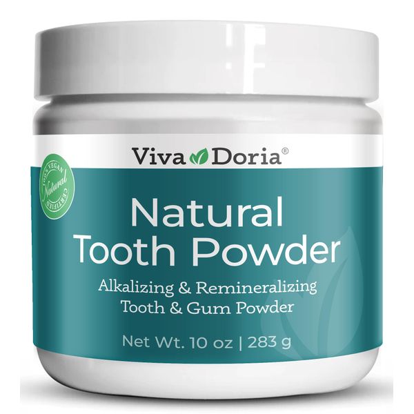 Viva Doria Natural Tooth Powder | Remineralizing Tooth Powder | Natural Teeth Whitening Powder | Toothpaste Power | Breath Freshener | Refreshing Mint Flavor | 10 Oz