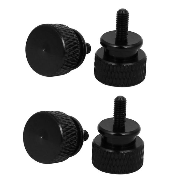 Sourcingmap Computer PC Case M3x7mm Aluminum Alloy Knurled Thumb Screws Black 4pcs