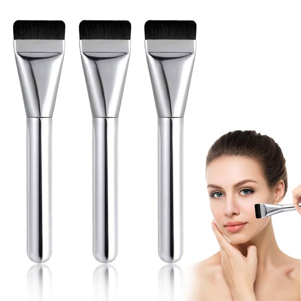 Vordpe 3 Stück Ultra Thin Foundation Brush, Foundation Makeup Pinsel, Flacher Concealer Brush, Flüssiger Puderpinsel, für Flüssige Foundation, Cremige oder Pudrige