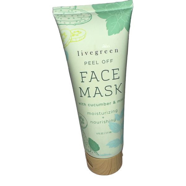 LIVEGREEN PEEL OFF  FACE MASK Cucumber + Mint 6.7fl.oz Moisturizing+Nourishing