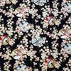 Japanese Pattern Crepe Scrunchie (Cherry Blossom Black)