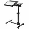 Angle Height Adjustable Rolling Laptop Desk  Notebook Table Stand W/ Casters