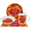 Personalized Fall Leaves Melamine Bowl - 12 oz