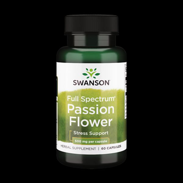 Swanson Full-Spectrum Passion Flower 500 mg 60 Capsules