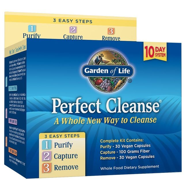 Garden of Life Detox Cleanse with Pills and Powder - Perfect Cleanse Kit with Organic Fiber, Gentle 10 Day Cleanse, Vegan, Gluten Free and Dairy Free
