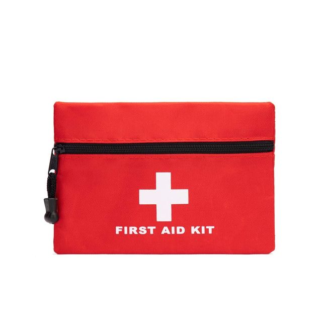 Jipemtra First Aid Bag Tote Empty Small Red First Aid Kit Bag Outdoor Travel Rescue Pouch First Responder Storage Medicine Pocket Bag for Car Home Office Sport Outdoors (Red 6.3x4.3)