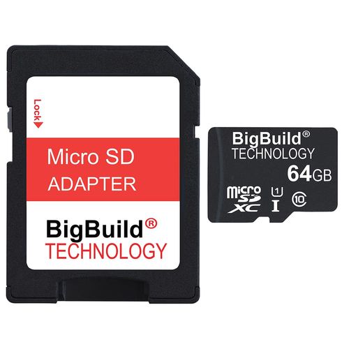 BigBuild Technology 64GB Ultra Fast 80MB/s Class 10 MicroSD Memory Card for Sony HDR-PJ620 Camcorder, SD Adapter is included