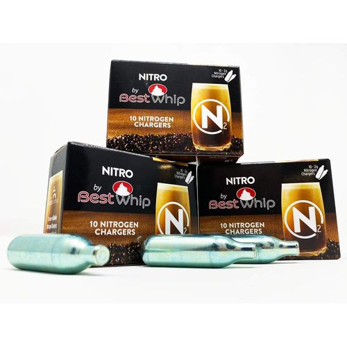 Nitrogen Chargers – N2 Cartridges NITRO by Best Whip Cartridges – Coffee Cold Brew Nitro – Non-threaded Nitrogen Chargers – 2 gram Chargers