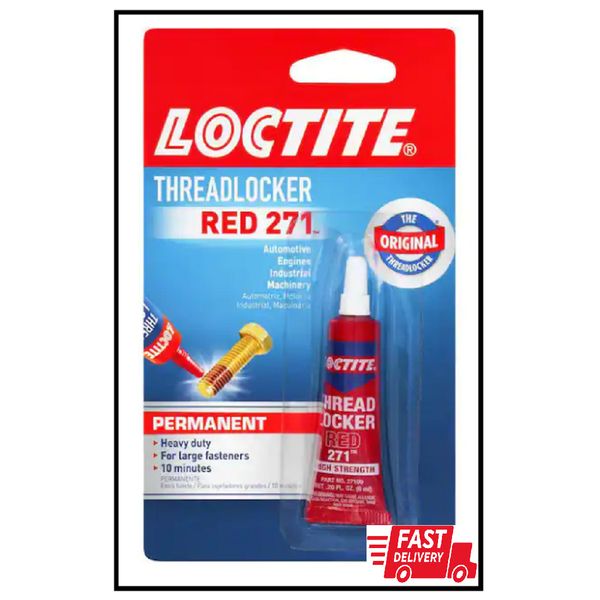 Loctite Nut & Bolt Threadlocker Red 271 Permanent Heavy Duty Adhesive, 6 ml