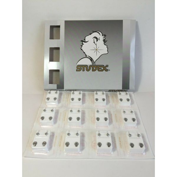 Studex Sterilized Ear Piercing Stud 4mm Ball * Regular * 12 Pairs (R200W)