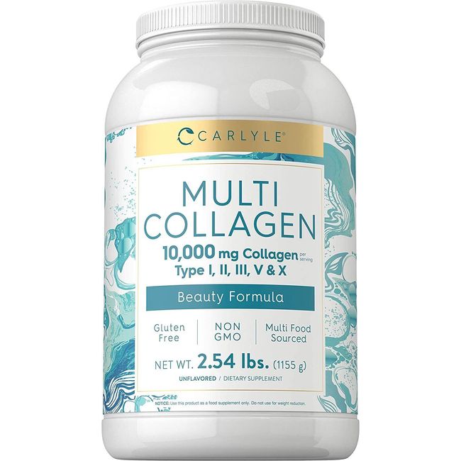 Multi Collagen Powder 40 oz | 10000 mg | Type I, II, III, V & X | by Carlyle