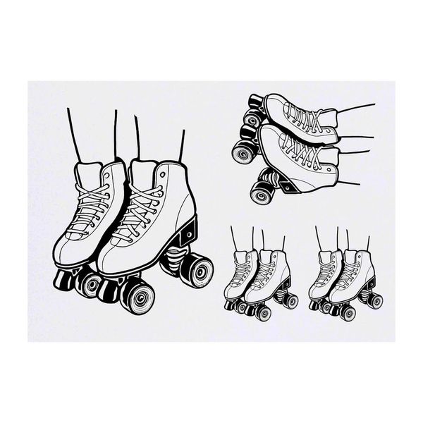 4 x 'Roller Skates' Temporary Tattoos (TO00069490)