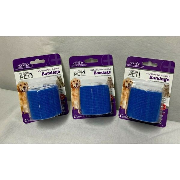 3 2" Blue Pet Self Adhesive Bandage Wraps