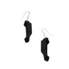 sab 95 car On Hook Earrings Sterling Silver 925 ref215 BLACK