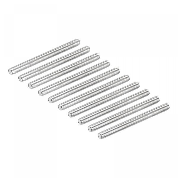 sourcing map 10 Pack M5 x 60mm Fully Threaded Rod 304 Stainless Steel Right Hand Threads Rod Bar Studs Clamps and U-Bolts