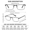 Fsread 2 Pack Blue Light Blocking Reading Glasses For Men with Spring Hinges Rectangular Reader Full Frame Ultralight Metal Frame +2.0