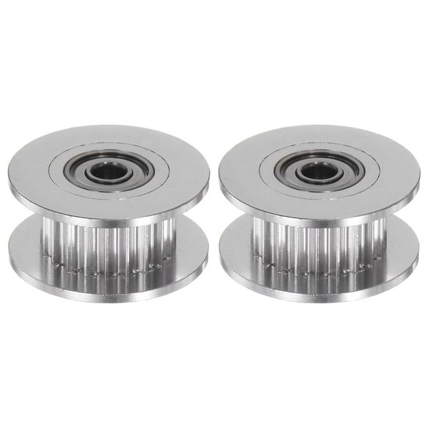 uxcell 2GT Idler Pulley Timing Belt Pulley for 3D Printers CNC Machine Tool Fixtures Aluminum, 20 Teeth, 0.1 inch (3 mm) Bore, 0.7 inch (18 mm) Diameter, 0.2 inch (6 mm) Wide Belt, Silver Tone 2 Pieces