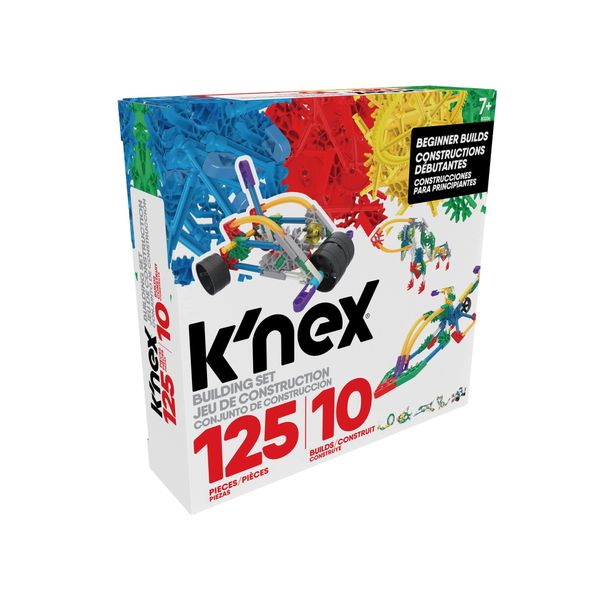 Basic Fun K'NEX | Beginner Building Set 10 Models | Educational Toys, 125 Piece Stem Learning Kit, Engineering for Kids, Construction Toy for Children Ages 7 80206