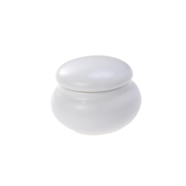 YARNOW Travel Toiletry Container with Lid Empty Sample Jar Cream Jars Storage Container for Tea Tea Container Made of Ceramic with Lid Blush Glass Small Moisturising Cream Travel White