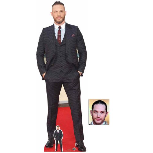 Fan Pack - Tom Hardy 2018 Blue Shirt Lifesize and Mini Cardboard Cutout/Standup - Includes 8x10 Star Photo