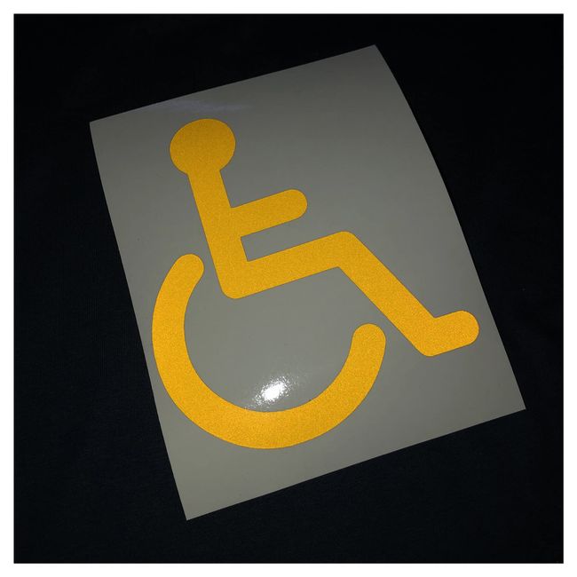 Safe-Tee Reflective YELLOW 9cm Disabled Driver Motability Wheelchair User Disability Sticker