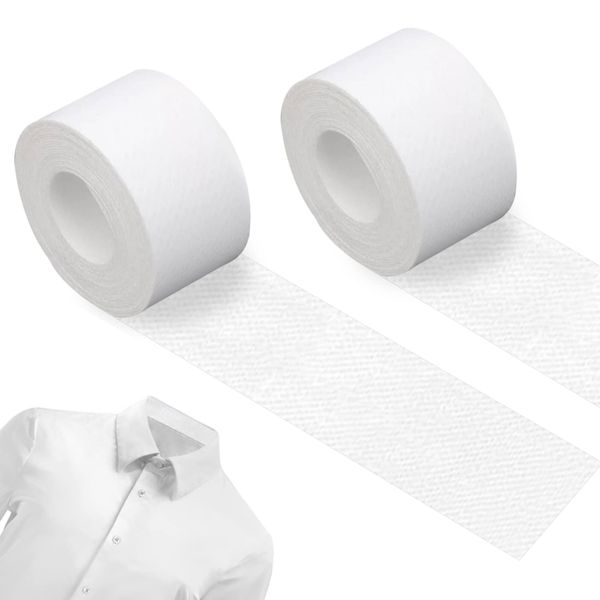 2 Roll Disposable Collar Protector Sweat Pads Self-Adhesive Shirt Collar Protector Hat Shirt Neck Liner Invisible Collar Protectors for Shirts Sweat Pads for Shirts Against Sweat Stain