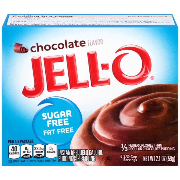 Jell-O Sugar-Free Chocolate Instant Pudding Mix 2.1 Ounce Box (Pack of 6)