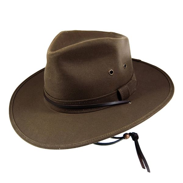 Jaxon & James Oilcloth Aussie Hat - Brown L