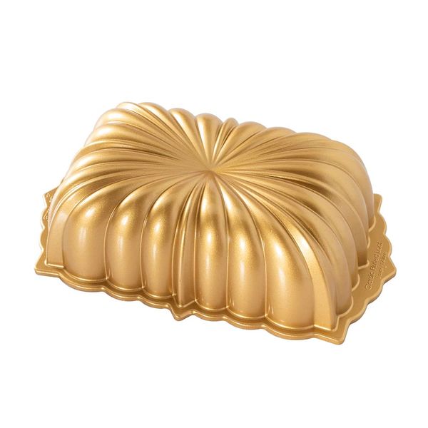 Nordic Ware Classic Fluted Loaf Pan, 6 Cup, Gold