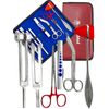 REFLEX HAMMER DIAGNOSTIC SET REUSABLE PENLIGHT TUNING FORKS SCISSORS 6PCS GERMAN